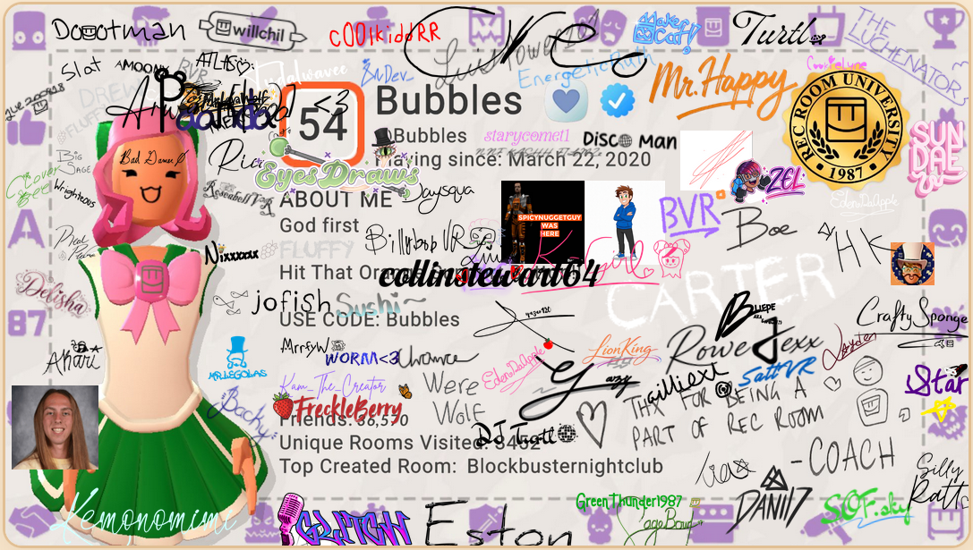 Image of bubbles's RecRoom Report Card.